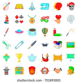Brush icons set. Cartoon style of 36 brush vector icons for web isolated on white background