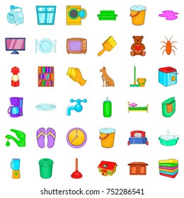 Brush icons set. Cartoon style of 36 brush vector icons for web isolated on white background