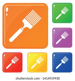 Brush icons set collection vector 6 color isolated on white background