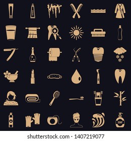 Brush icons set. Simple style of 36 brush vector icons for web for any design