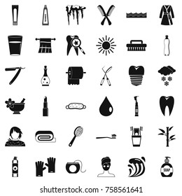 Brush icons set. Simple style of 36 brush vector icons for web isolated on white background