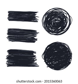 Brush Ink. Black Graffiti Textures. Grey Painting Stripe. Scribble Abstract. Monochrome Stroke Vector.
