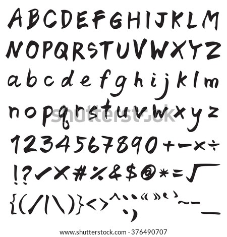 brush ink stroke font design hand stock vector royalty free