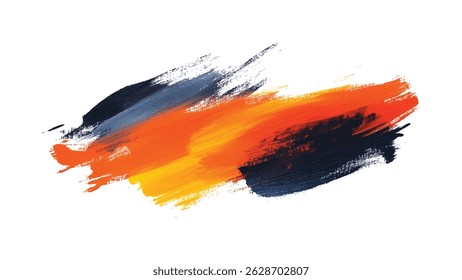 Brush ink stroke on clean white background. Artistic stock element ideal for grunge textures and handmade visuals. Perfect for posters branding and digital art.