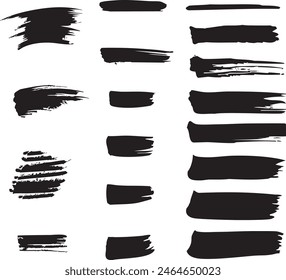 brush ink strokes set collection