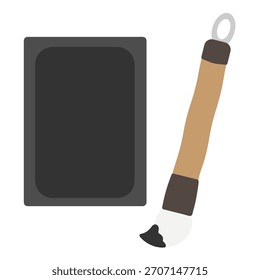 Brush and inkstone illustration material