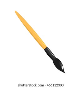 Brush isolated object on a white background, vector illustration