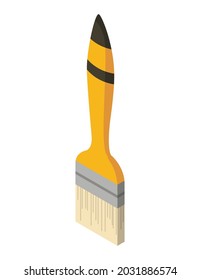 Herramienta de la mano isométrica del pincel. Icono detallado de la herramienta para reparación manual. Equipo vectorial del instrumento del constructor. Suministros de herramientas en fondo blanco