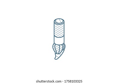 brush isometric icon. 3d vector illustration. Isolated line art technical drawing. Editable stroke