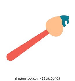 Brush item school element design illustration