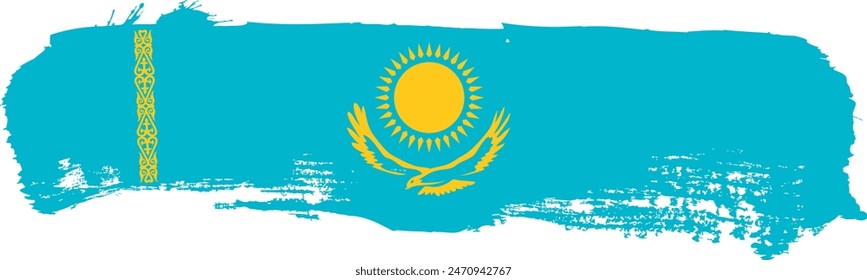 brush Kazakhstan flag , vector illustration on a white background