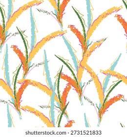 Brush leaf of seamless pattern, like fabric print. Suit for package design, wallpaper, fashion print, Housing wallpaper, arty-crafty. 