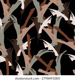 Brush leaf of seamless pattern, like fabric print. Suit for package design, wallpaper, fashion print, Housing wallpaper, arty-crafty. 
