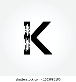 Brush Letter K Design vector Template. Abstract Dots Letter K Creative Business Alphabet Logo Design.