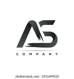 AS Brush letter logo design vector
