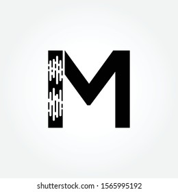 Brush Letter M Design vector Template. Abstract Dots Letter M Creative Business Alphabet Logo Design.