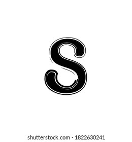 Brush Letter S Initial Logo monogram.