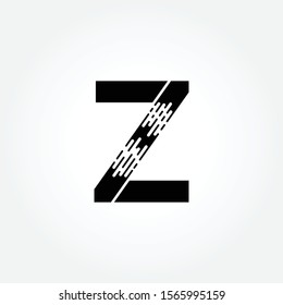 Brush Letter Z Design vector Template. Abstract Dots Letter Z Creative Business Alphabet Logo Design.