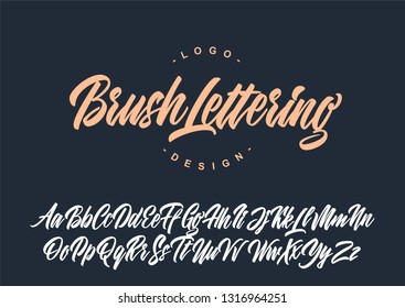 Brush lettering calligraphy font. Vector alphabet.