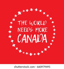 Brush lettering composition for Canada Day