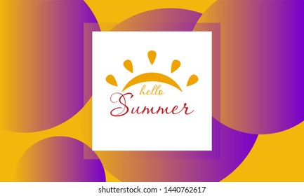 Brush lettering composition. Hello Summer. Vector illustration EPS10.