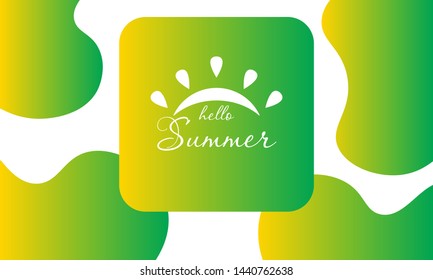 Brush lettering composition. Hello Summer. Vector illustration EPS10.
