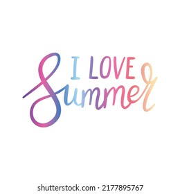 Brush lettering composition of Summer Vacation isolated on white background. Vector illustration.