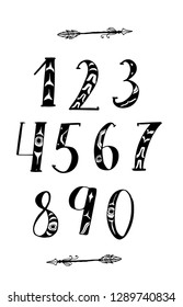 Brush lettering numbers
