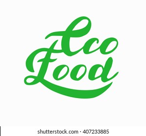 Brush lettering poster organic food. Vegan
