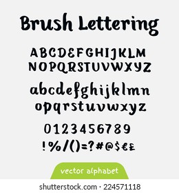 "Brush lettering" retro vector alphabet