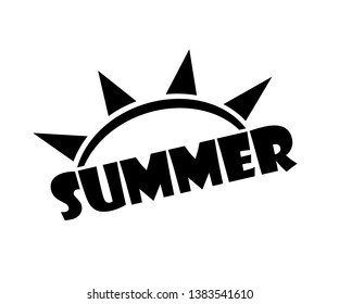 Brush lettering of Summer isolated on white background