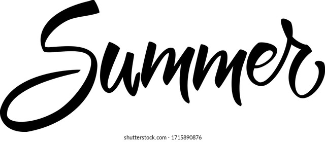 Brush lettering. Summer. Vector banner. Summer.