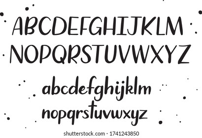 Brush lettering vector alphabet. Calligraphy, handwritten letters