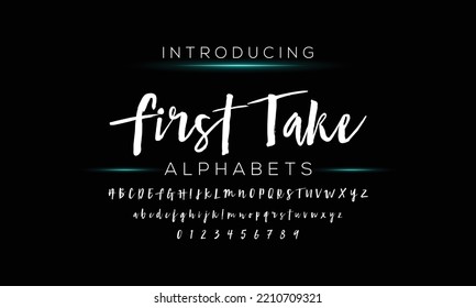 Brush lettering vector alphabet. Modern calligraphy, handwritten letters