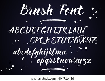 Brush lettering vector alphabet. Modern calligraphy, handwritten letters.