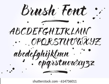 Brush lettering vector alphabet. Modern calligraphy, handwritten letters.