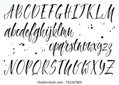 Brush lettering vector alphabet. Modern calligraphy, handwritten letters. Vector illustration.