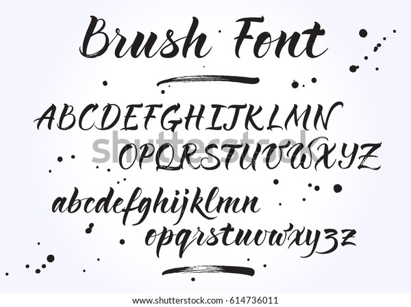 Immagine Vettoriale Stock A Tema Brush Lettering Alfabeto Vettoriale Calligrafia Moderna Royalty Free