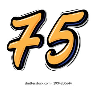Brush lettering vector number fifteen. Modern calligraphy, handwritten letters. Vector illustration. EPS 10.