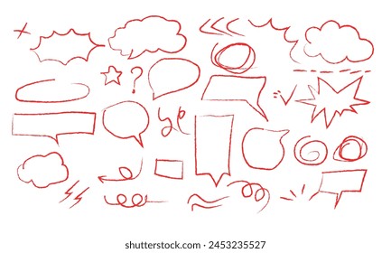 brush line art set of hand drawn pencil speech bubbles. brush vector emphasis. brush punctuation marks. brush underline