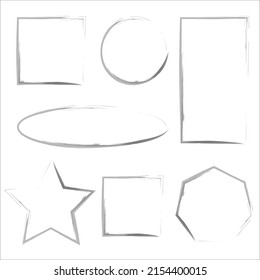 Cepillar las figuras de la línea. Forma geométrica del círculo. Elemento geométrico. Isomtry diferentes figuras de línea. Ilustración vectorial. imagen de stock. 