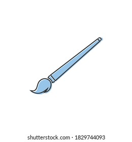 Brush line icon in flat style. Art symbol for your web site design, logo, app, UI Vector