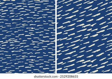 Textura de la tinta de la línea del cepillo en azul índigo, modelo textil abstracto del estilo japonés, diseño tradicional mínimo del motivo de la tela para la tela, la toalla, el papel de embalaje, y estacionario