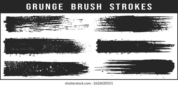 Brush line set. Vector calligraphy paint strokes. Vintage Chinese brushstrokes collection