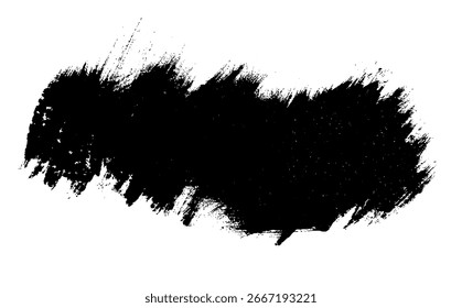 Brush line. Vector black paint brush spot, highlighter line or felt-tip pen marker. Ink smudge abstract shape stains with texture