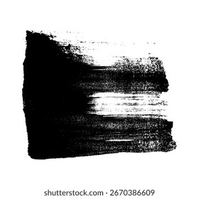 Línea de pincel. Vector de mancha de pincel de pintura negra, línea de resaltador o rotulador rotulador. Manchas de tinta de forma abstracta con textura