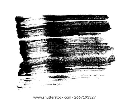 Brush line. Vector black paint brush spot, highlighter line or felt-tip pen marker. Ink smudge abstract shape stains with texture