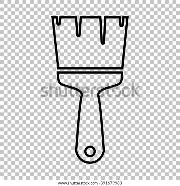 Brush Line Vector Icon On Transparent Stock Vector (Royalty Free) 391679983