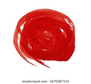 Línea de pincel. Vector de mancha de pincel de pintura roja, línea de resaltador o rotulador rotulador. Manchas de tinta de forma abstracta con textura