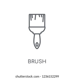 Brush linear icon. Modern outline Brush logo concept on white background from Construction collection. Suitable for use on web apps, mobile apps and print media.